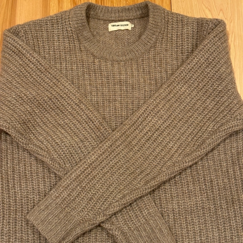 Taylor Stitch Men's Taupe Crewneck Sweater